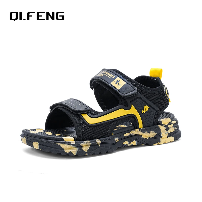 Summer Popular Hook Loop Fastener Camouflage Beach Sandals Water Children\'s Sports Slippers Boys Lightweight Anti Slip Shoes