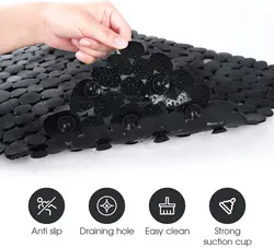 Non-Slip Pebble Bathroom Mat with Suction Cups and Drain Holes Safe Shower Bath Bathtub Mat Bathroom Accessories