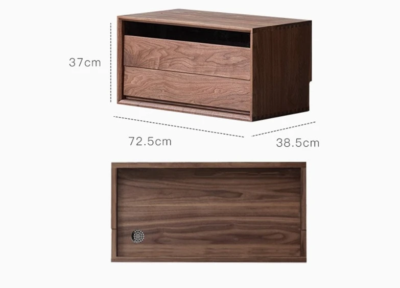 Meuble bas en bois massif de noyer noir d'amérique du nord, meuble TV domestique multifonctionnel