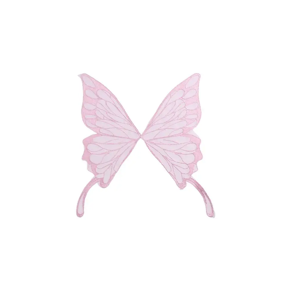 Lace Fabric Butterfly Wings Appliques Organza Clothing Stickers Butterfly Wings Patch Embroidered Patch Tulle 3D Wings Patch