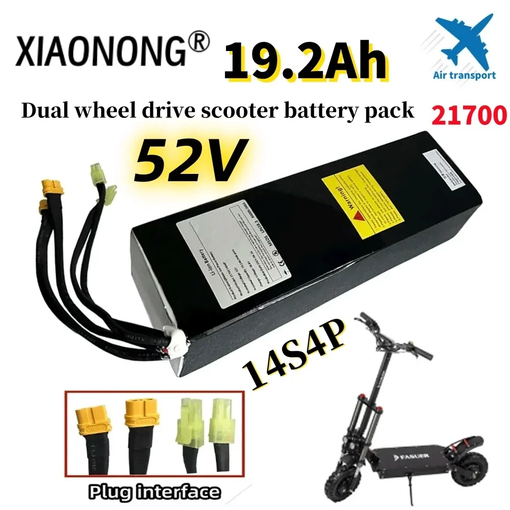 

14S4P 52V 19.2Ah Lithium-ion Battery Pack 21700 19200mAh Dual Port Fast Charging ,Suitable for Dual Drive Scooters