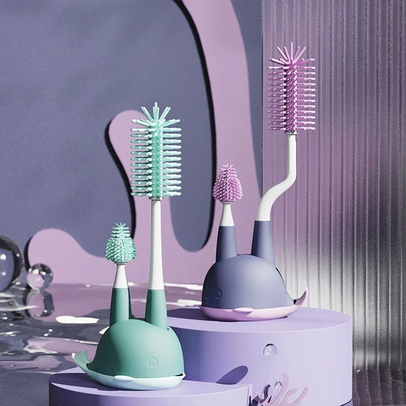 

Cleaning Brush Sponge Brush Bottle Brushing New Baby Silicone Clean Brush Brush Pacifier Shelf