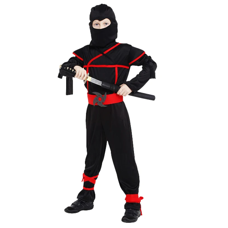 Ninja Costume Kids Martial Arts Cosplay Halloween Fancy Dress Boy Party Decorations Supplies Uniforms No Weapon