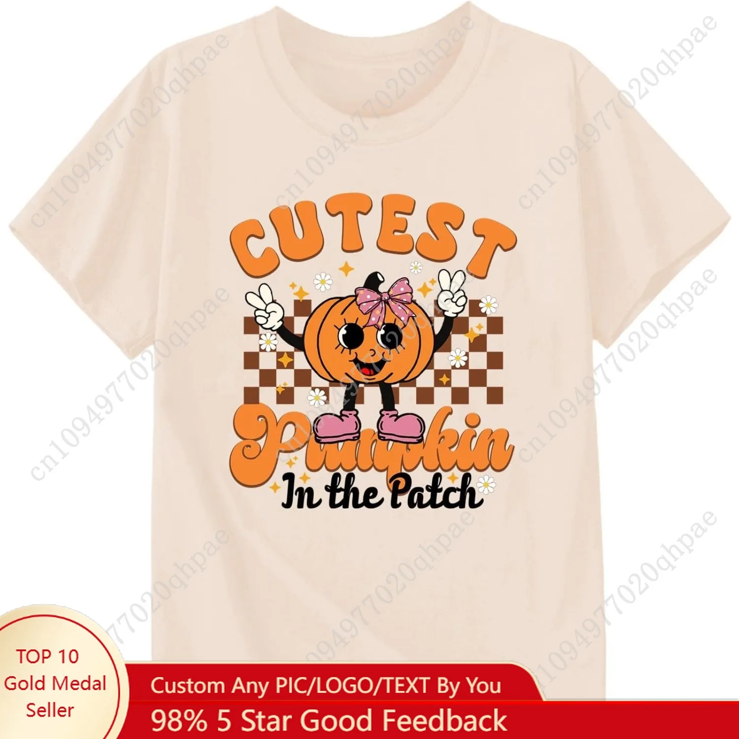 Halloween T-shirt voor meisjes Retro griezelig katoenen T-shirt met korte mouwen voor kinderen van 1-10 jaar