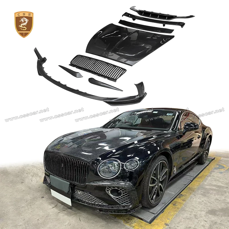 New MSY Style Dry Carbon Fiber Bodykit For Bentley Continental GT 2019-2024 CAR Spolier Wing Front Rear Bumper Splitter Grilles