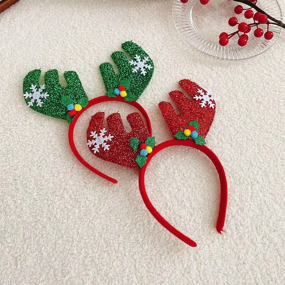 New Pet Cartoon Christmas Head Button Hair Band Party Gift Reindeer Antlers Snowman Sprung Headband Cat Dog Christmas Decoration