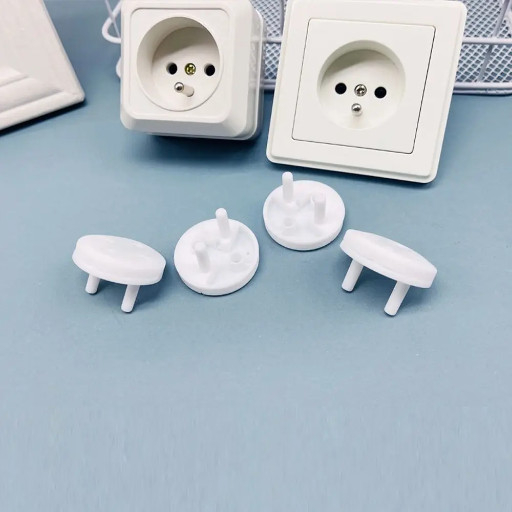 10 Buah Penutup Steker Putih Tahan Lama Anti Sengatan Listrik Pelindung Putar Penutup Pelindung Keselamatan Bahasa Prancis