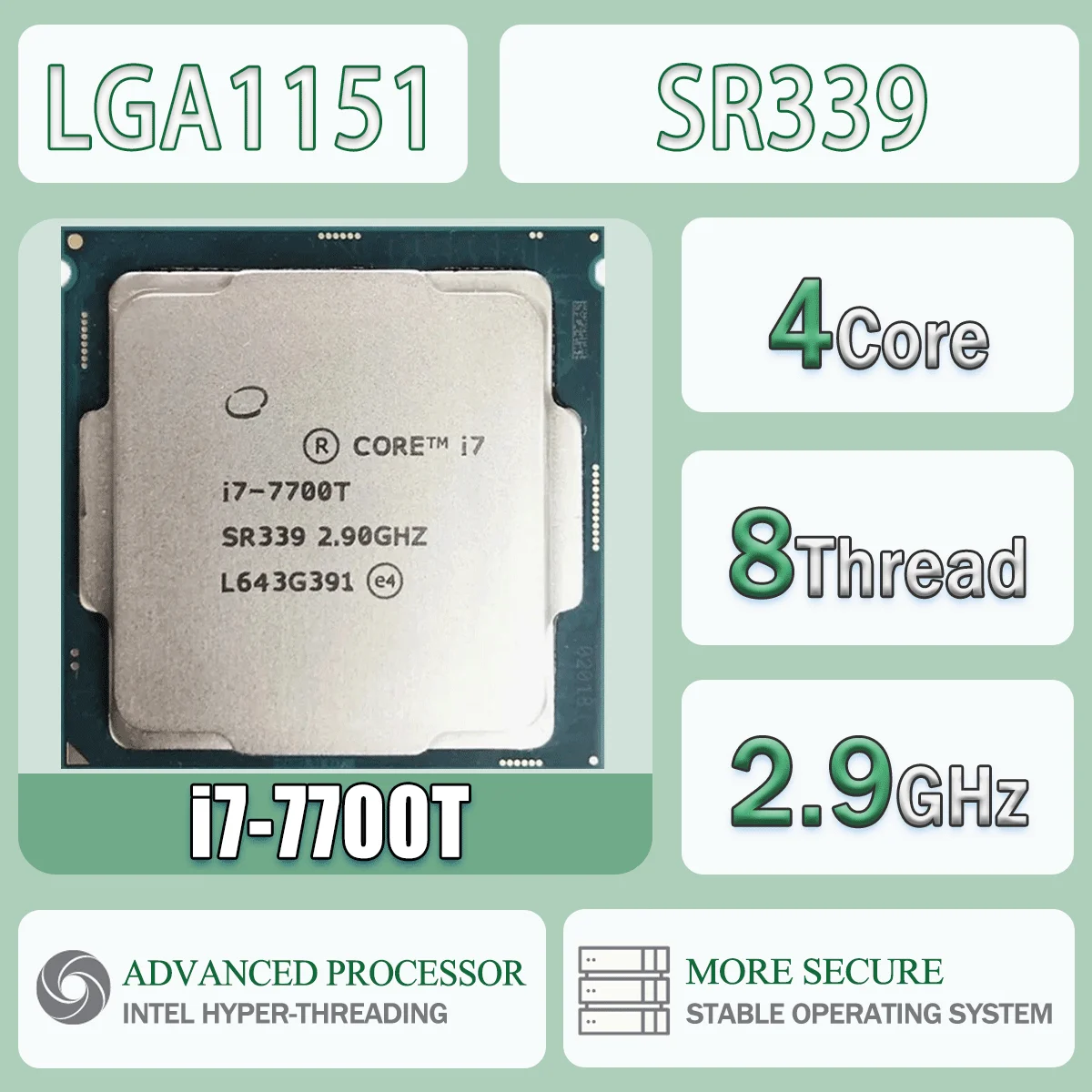 Intel Core I7-7700T 2,9 GHz 4 núcleos 8 threads I7 7700T Processador de CPU de computador Servidor LGA1151