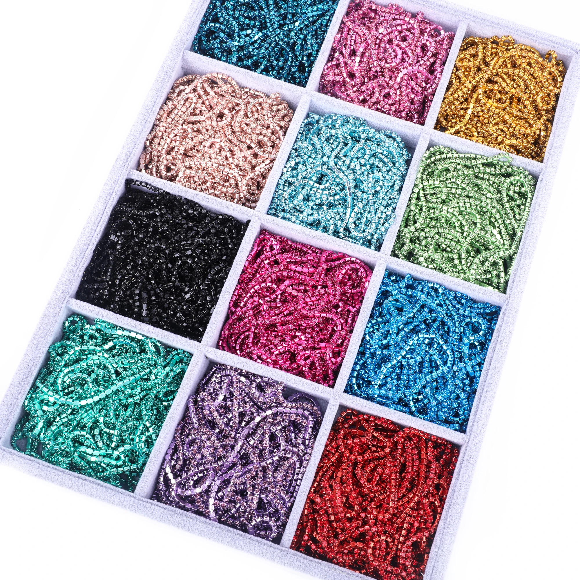 All Color Claw Chain Electrophoresis Rhinestones Trim Stone Gold Diamond Strass Decorative Applique Crystal Trimmings For Dress