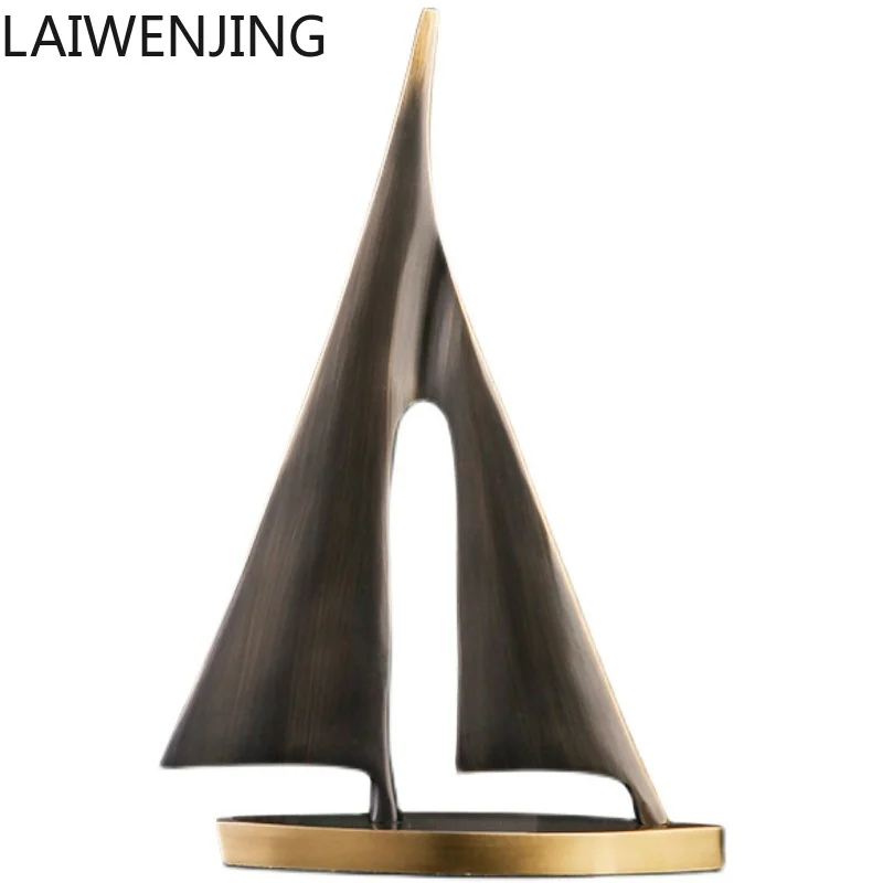 

HLZ pure copper sailboat ornament Nordic light luxury handicrafts desktop decoration