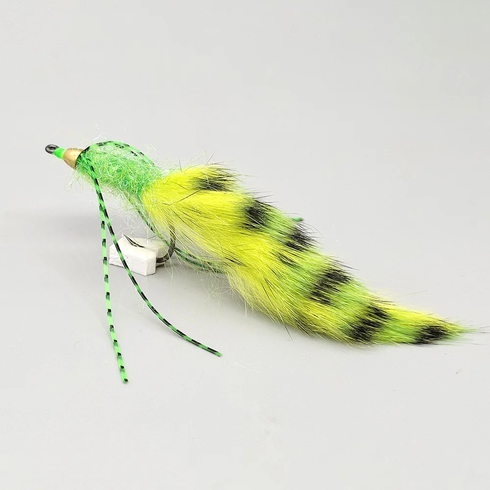 1/0 Zonker Streamer Fliegenfischen Fliegen mit Messing Kegelkopf Silikonbeine Hase Fell Fliegenfischen Köder für Barsch Forelle Lachs – Detail 11