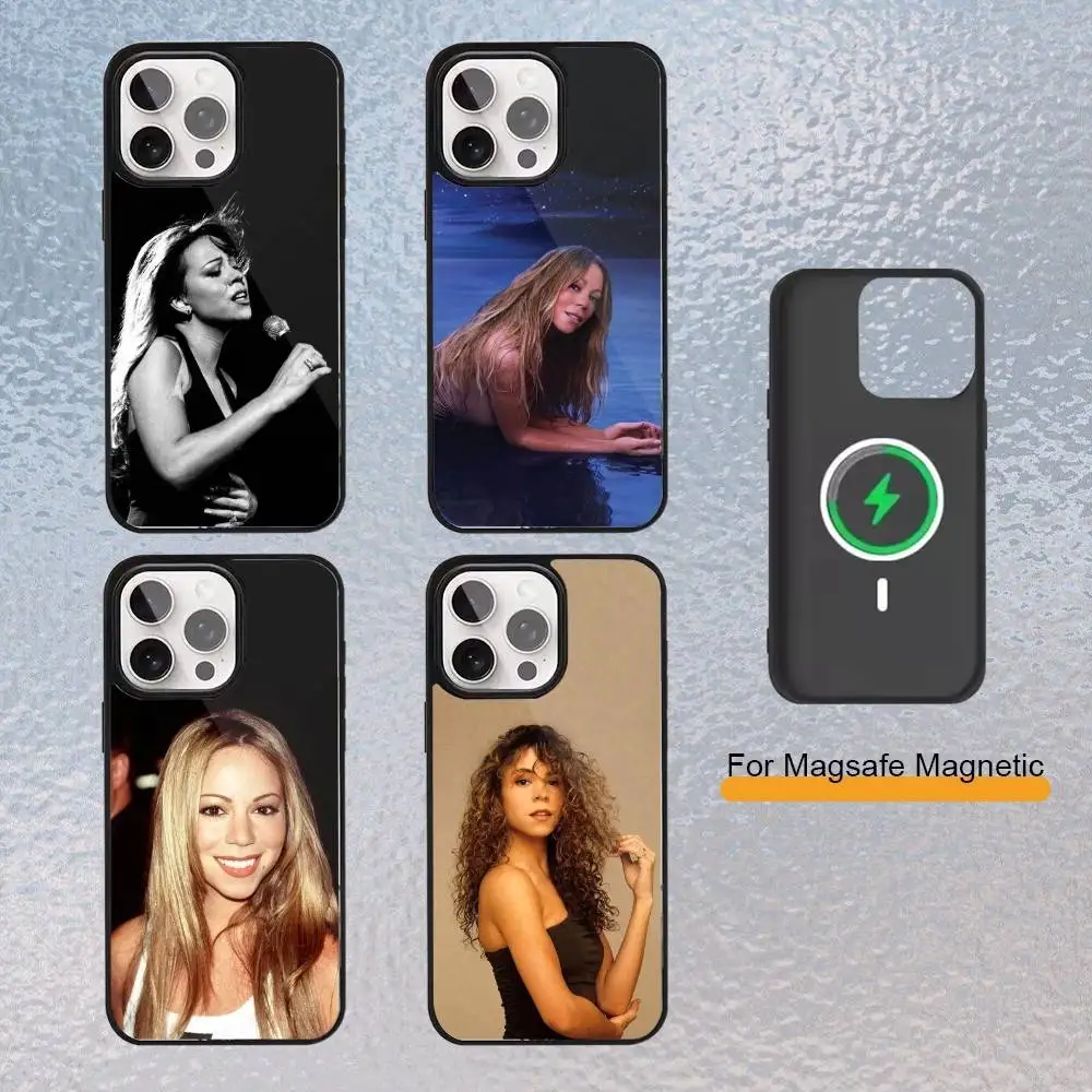 Mariah C-Carey Phone Case for iPhone 17,16,15,14,13,12,11 Plus,Pro Max Magnetic Wireless Charging Cover