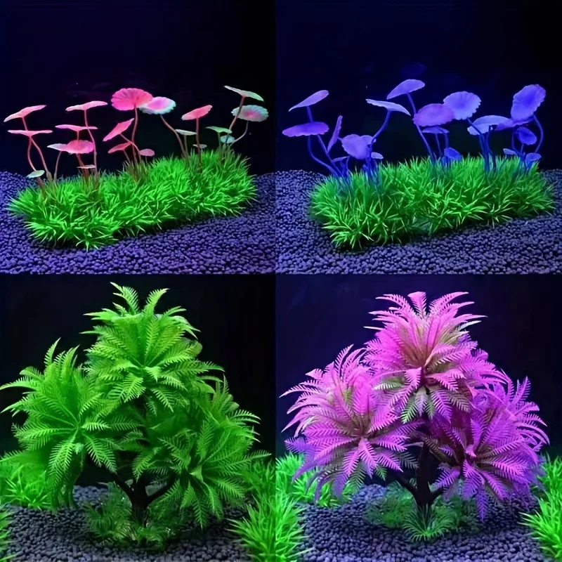 Fish tank landscaping aquarium decoration plastic coconut tree plant simulation seaweed ornaments