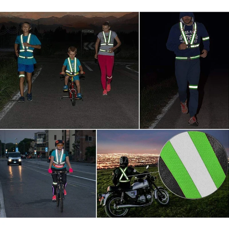 Reflektierende Verkehrs- und Arbeitsschutz-Konstruktionsgurt, Nachtlauf, Sport, Radfahren, reflektierende Kleidung, elastische Weste, fluoreszierend