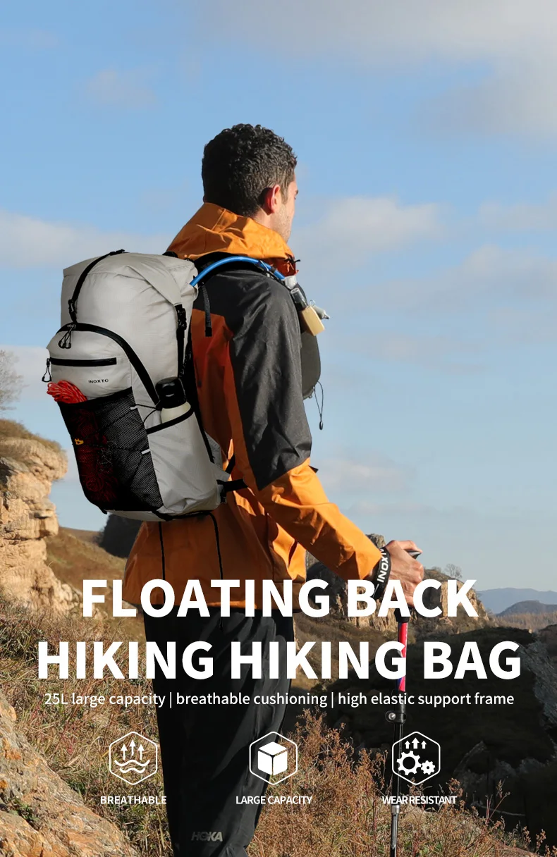 Wanderrucksack für Männer und Frauen, 30L Wasserdichter Camping-Rucksack mit Regenschutz, Leichter Outdoor-Sport-Reiserucksack – Detail 3