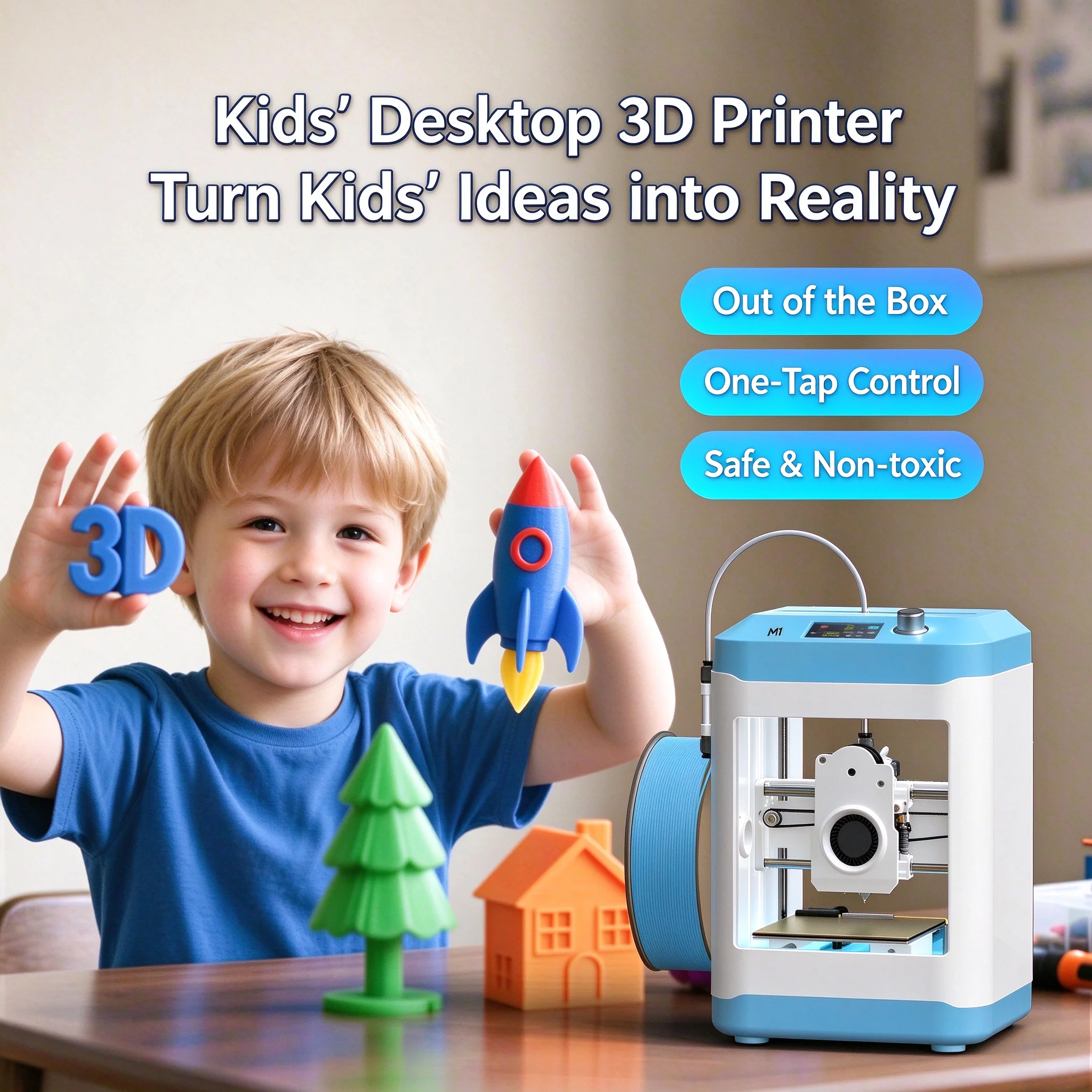 M1 Mini Fast 3D Printer Auto Leveling Direct Drive FDM 3D Printer Support PLA TPU