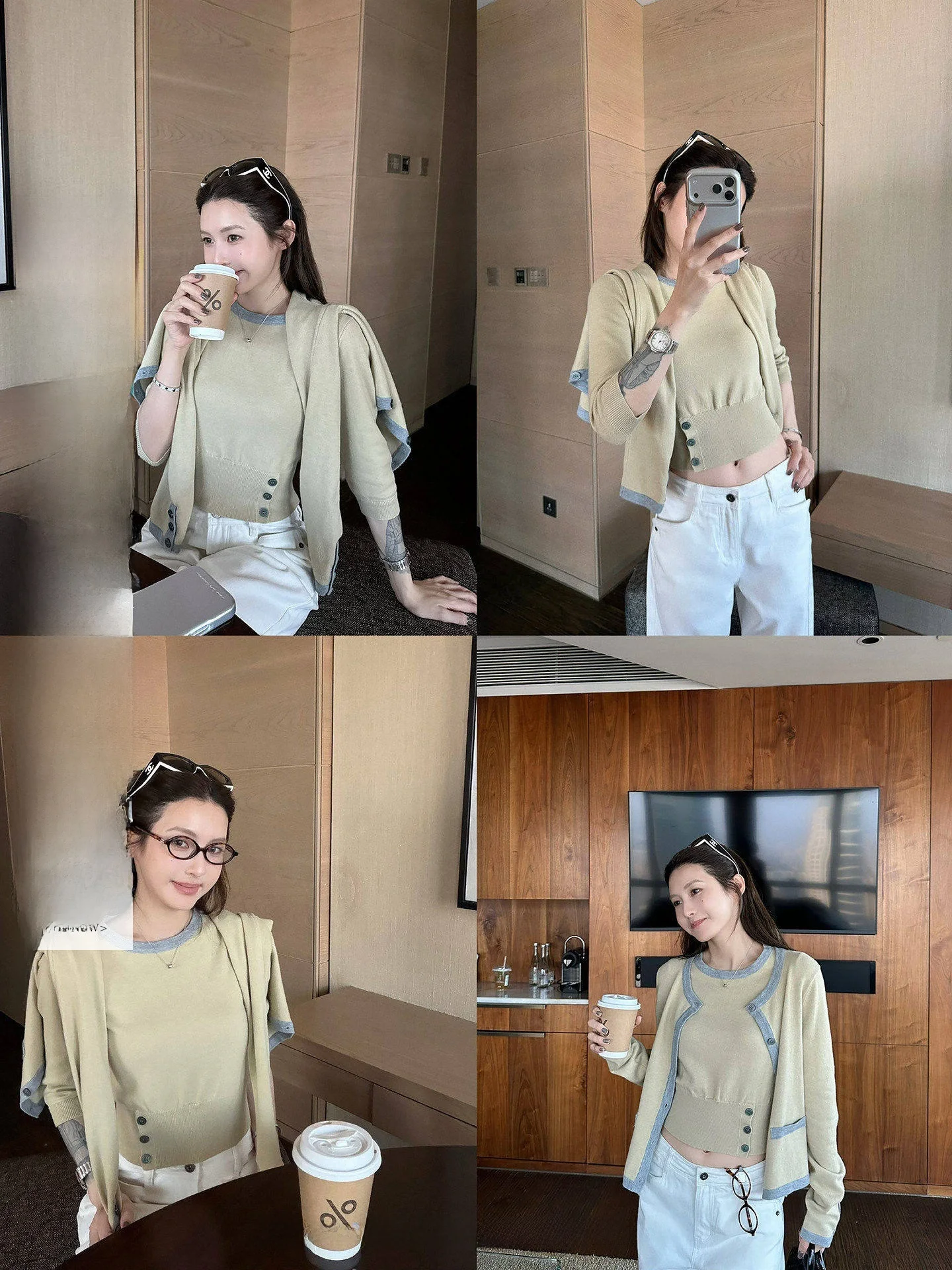 

Ningi Knitted Long Sve round Ne Open Cardigan Women's Slim Fit ort Base irt Set Spring Season Color Colion Inne...