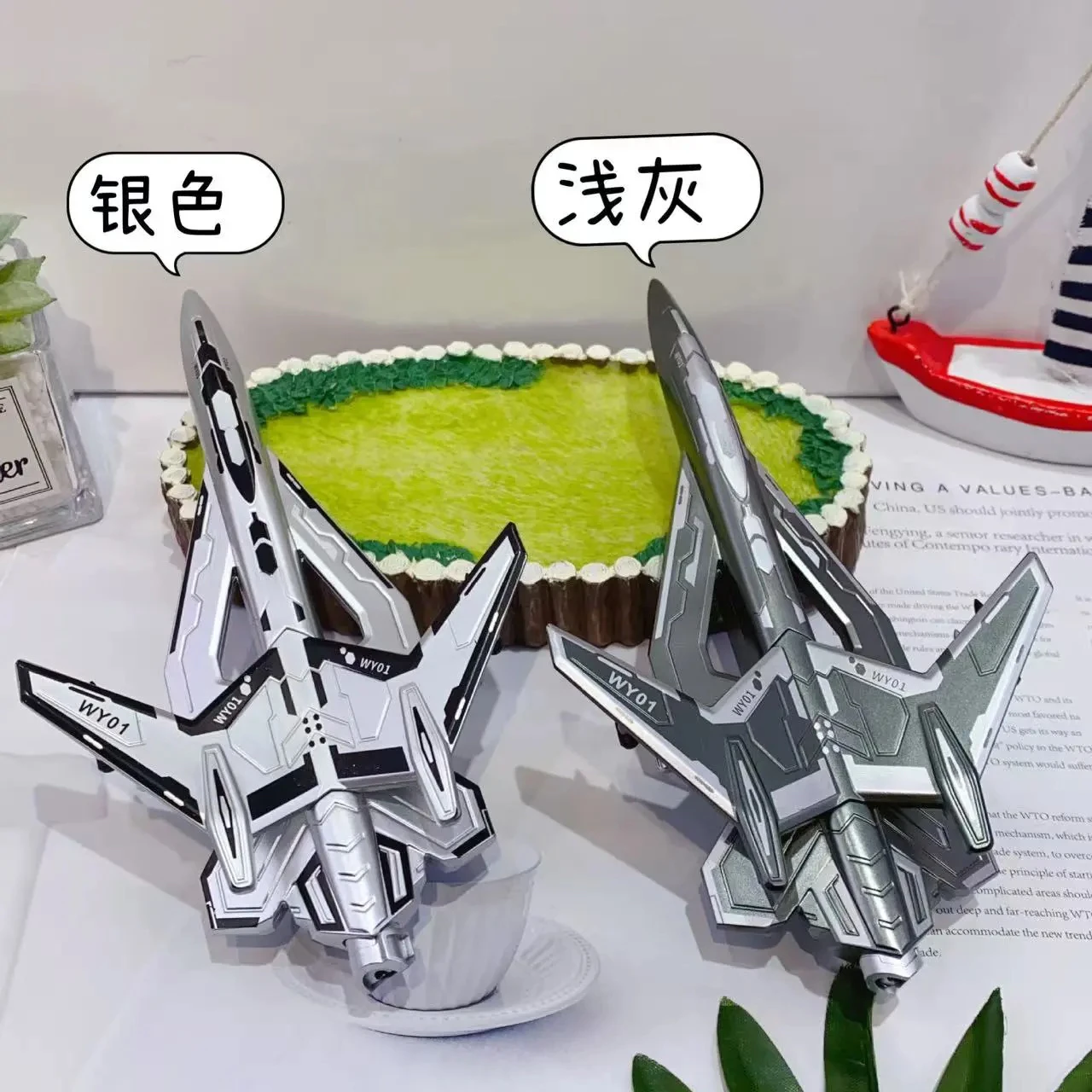 Creative stationery aircraft neutral pen shadowless machine styling pen fighter jet luminous aircraft pens student pens