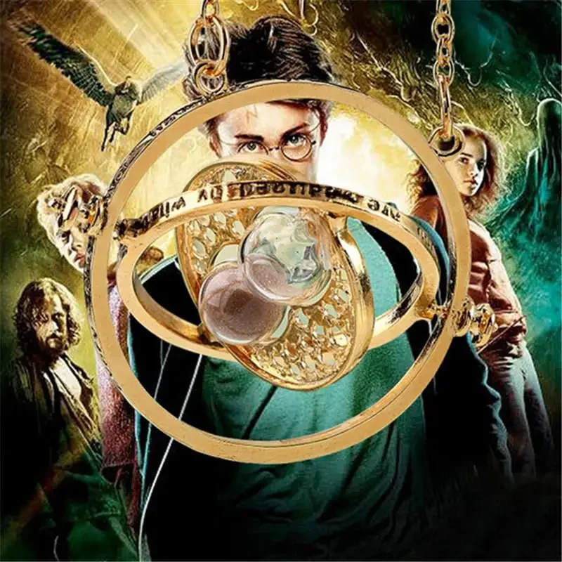 Collar de la serie de Harry Potter, collar de reloj de arena de tiempo Turner, Wizardry mágico de accesorio, joyería de viaje en el tiempo, adorno colgante