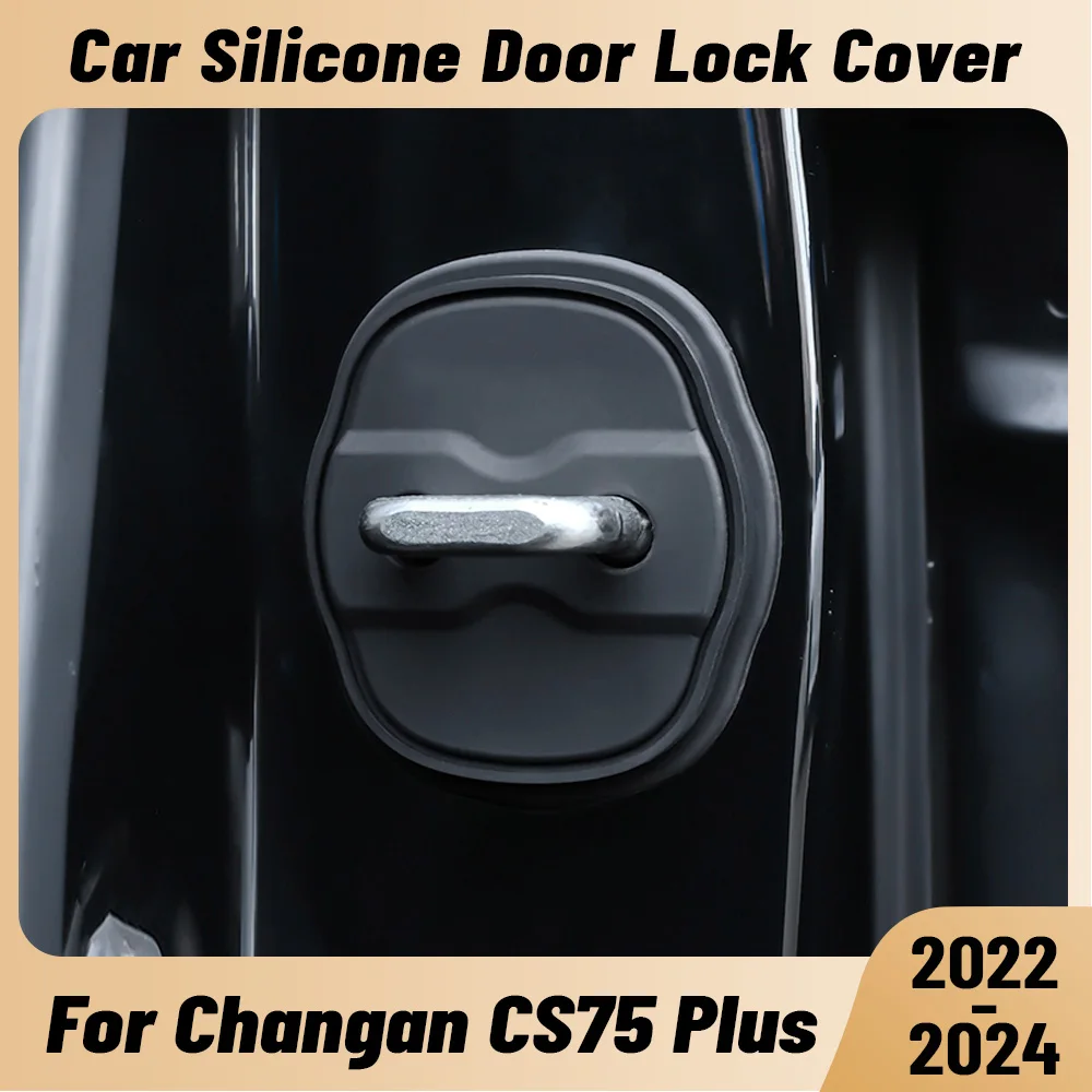 For CHANGAN CS75 PLUS 2022-2024 Car Door Shock Absorber Door Lock Protector Silicone Auto Door Lock Latches Cover Accessories