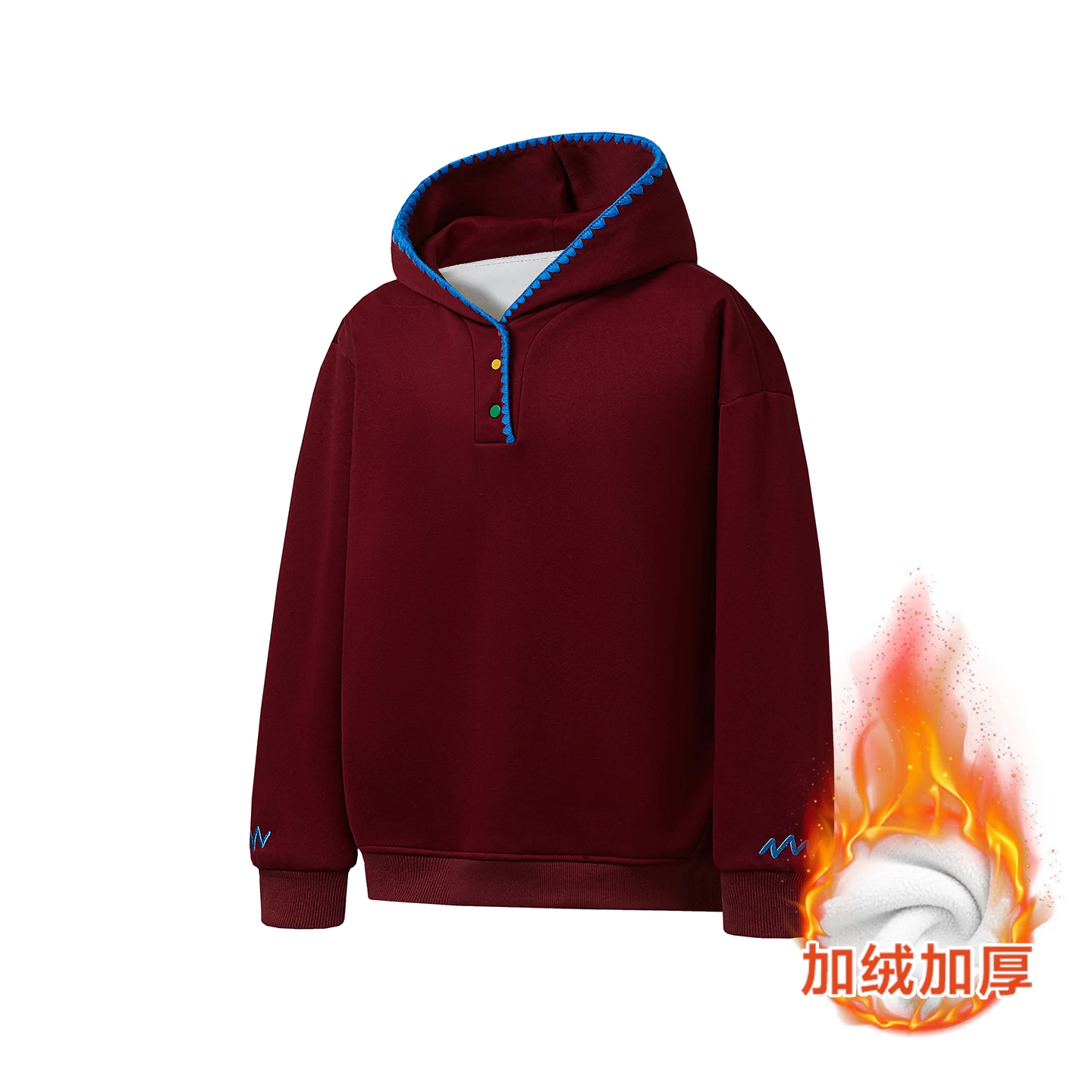 The 2026 new dopamine-embroidered ten-thousand-stitch edge-trimmed hooded sweatshirt is a large-sized design with a striking