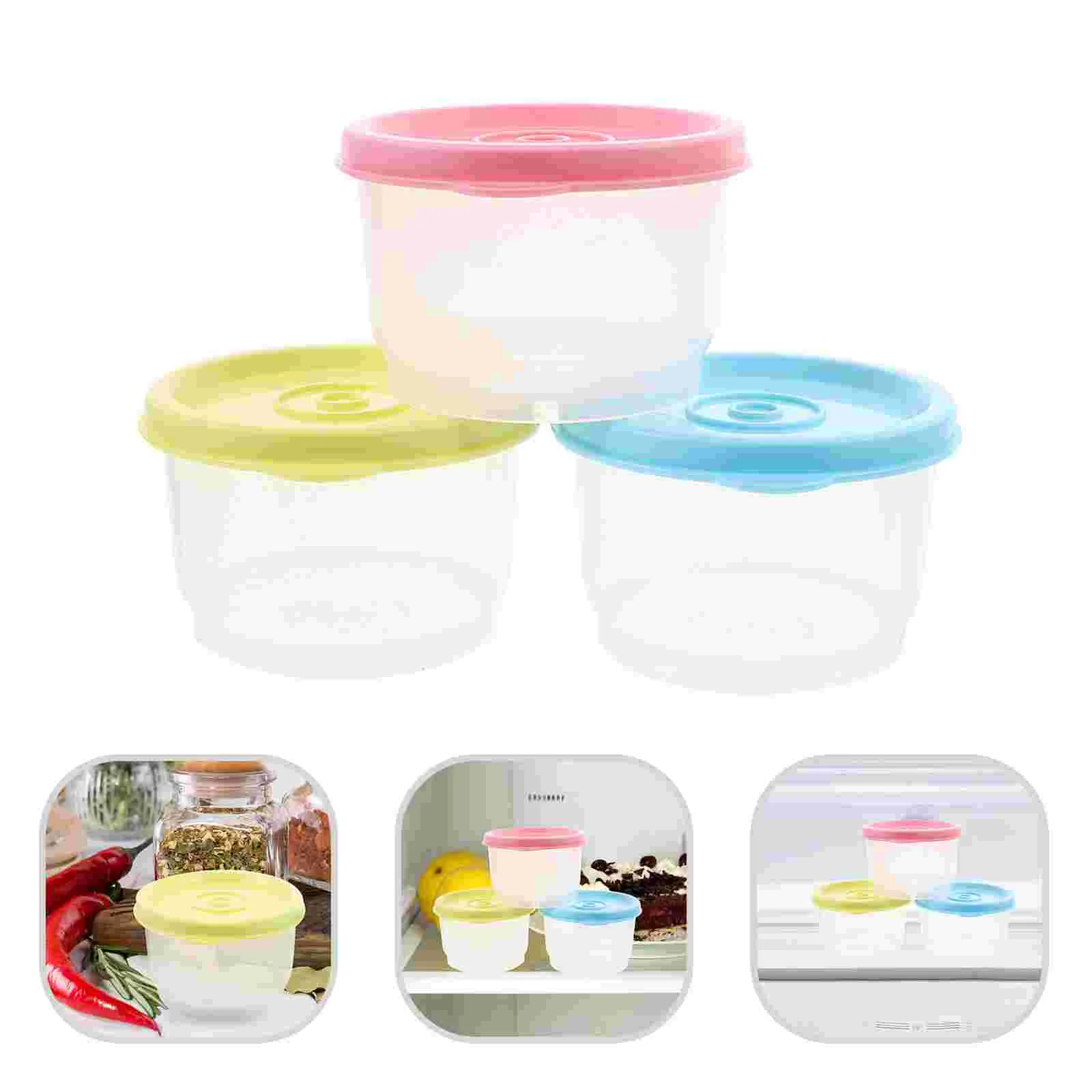 

12 Pcs Small Round Container Baby Food Storage Containers Fridge Plastic Refrigerator Crisper