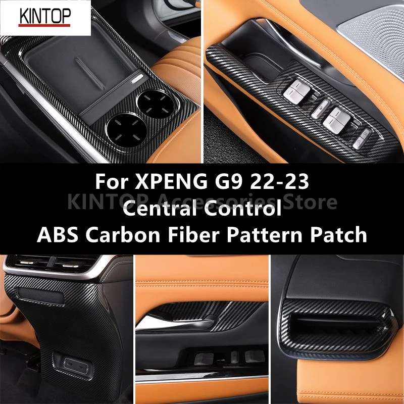 For XPENG G9 22-23 Central Control ABS Carbon Fiber Pattern Patch Interior Decoration Protection Accessories Refit