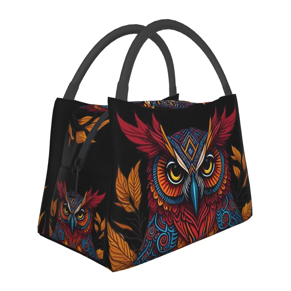 Native Mandala Owl American Lunch Bags Insulated Bento Box Lunch Tote Picnic Bags Cooler Thermal Bag for Woman Children Travel