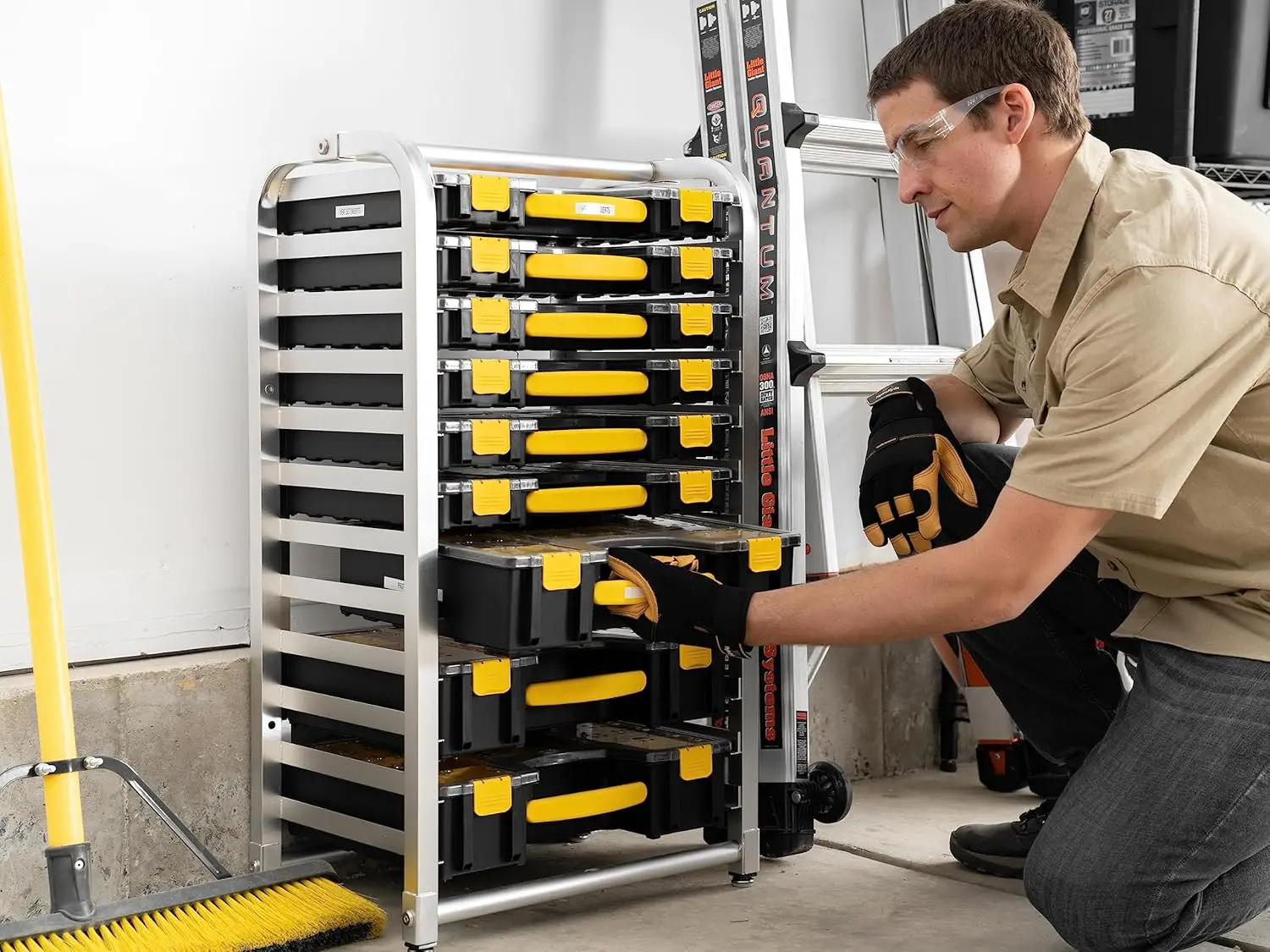 Premium Storage Rack for Yellow Tool Boxes Organize Your Workspace with the Sturdy Wall Mount Tool Organizer Utility Rack