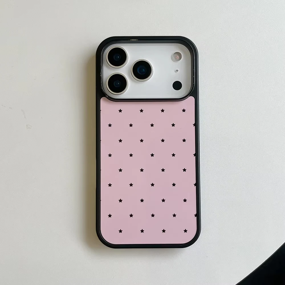 Full Screen Pink Five-pointed Stars Phone Case For iPhone 17 Air 16 Pro Max 15 14 Plus 13 12 11 Shockproof Silicone Back Cover