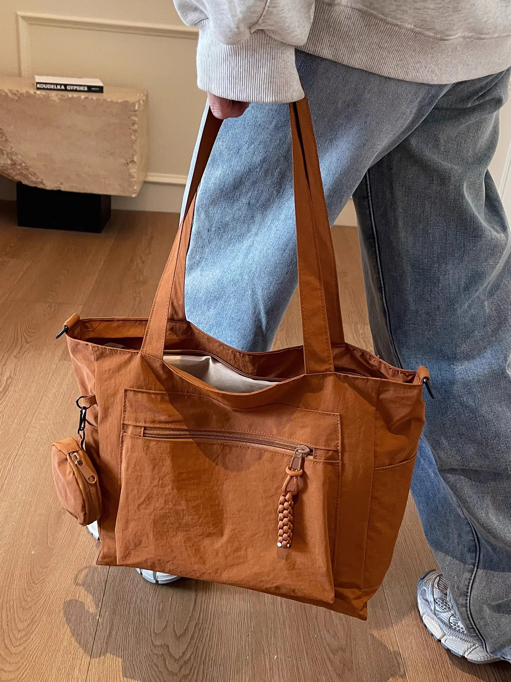 

Trendy Large Capaci Women's oulder Bag Commuter Crossbody Tote Bag for Class Casual Soft Handbag Korean Sle
