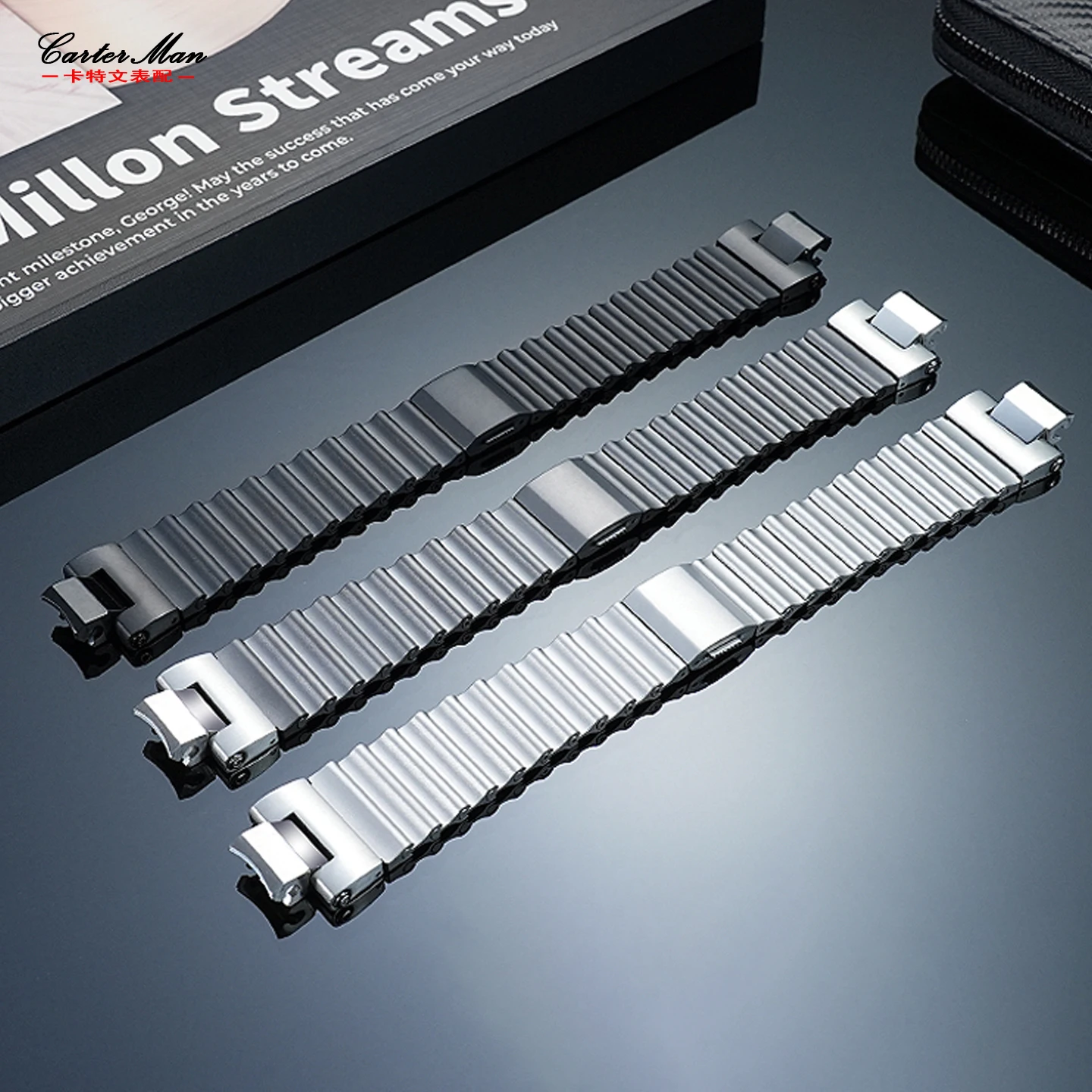 

Solid quick release watchband for Casio G-SHOCK series MTG-B3000 metal modified solid core stainless steel watch strap bracelet