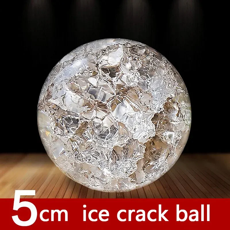 5/6cm Crystal Ice Crack Ball with Stand Glass Sphere Feng Shui Ornament Rocky Water Fountain Decor Sphere Home Decor Figurine
