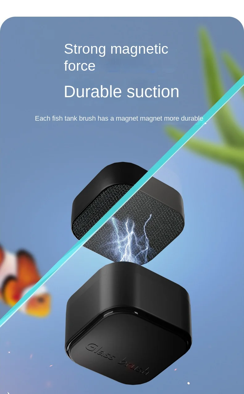 Mini Quadratische Magnetbürste, Starke Magnetische Reinigung, Aquarium-Reinigung, Algenentfernung, Kleines Aquarium Fischbecken – Detail 3