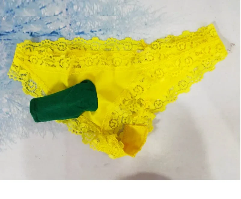 

Handmade Man's Yellow Lace Sexy Briefs Live Show Dance Costumes DJ Club Private FKK Party Harajuku BF Gift
