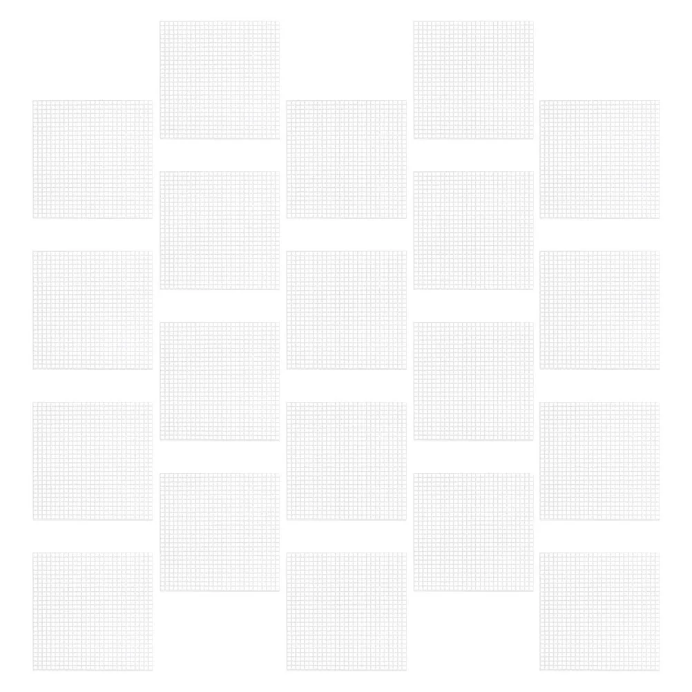 

20pcs Cross Mesh Plastic Canvas Sheets Embroidery Grid Transparent Reusable Plastic Mesh for Crochet Projects Yarn