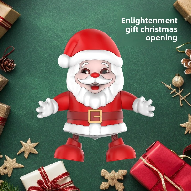 Nuevos juguetes de baile eléctrico de Papá Noel para niños, iluminación, concierto, canto, regalos de Navidad, muñeco de Papá Noel para niños, Spiderman Sarung tangan