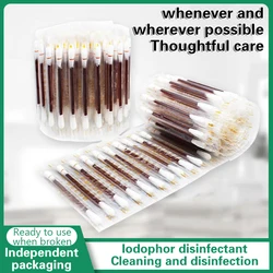 Disposable Iodine Cotton Swab Independent Pack Iodophor Swab Sticks Adult Children Baby Outdoor Family Daily Safety Survival