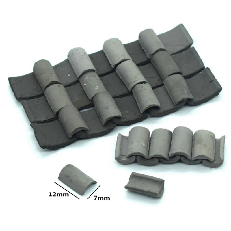 50Pcs Mini Red Roof Tiles Model Building Set Miniature Tiles Figurine Landscaping DIY Fairy Garden Accessories B