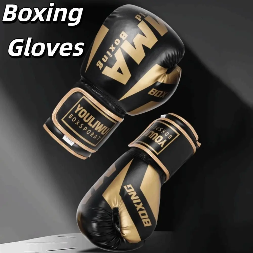 

PU Leather Boxing Gloves Breathable Sponge Padding Kickboxing Gloves Thick 6oz 10oz Punching Training Gloves Sparring