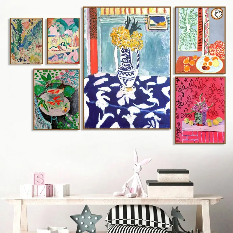 Matisse Retro Posters and Prints Abstract Landscape Wall Art Vintage Canvas Painting Wall Pictures for Living Room Home Decor
