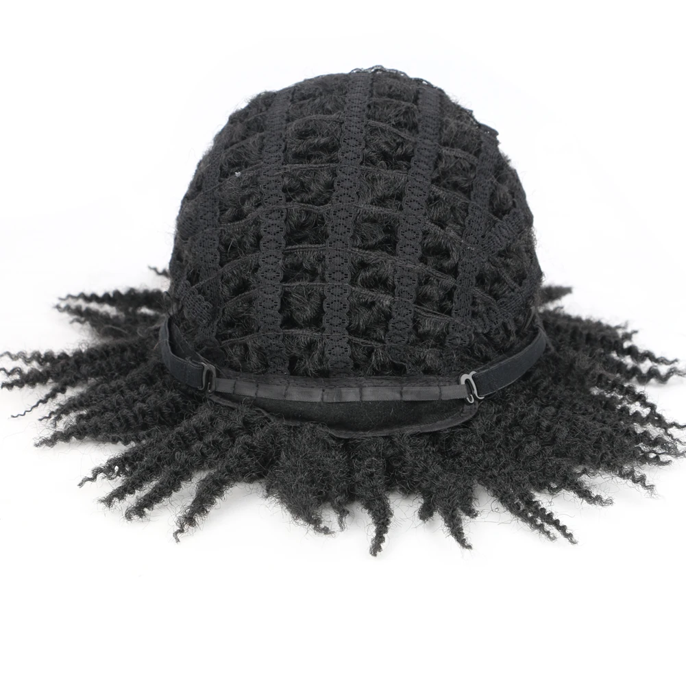 Parrucche corte nere afro ricce intrecciate per donne nere Parrucche per capelli finti Locs Parrucca corta Dreadlock Parrucche intrecciate twist crespi Sintetiche 1