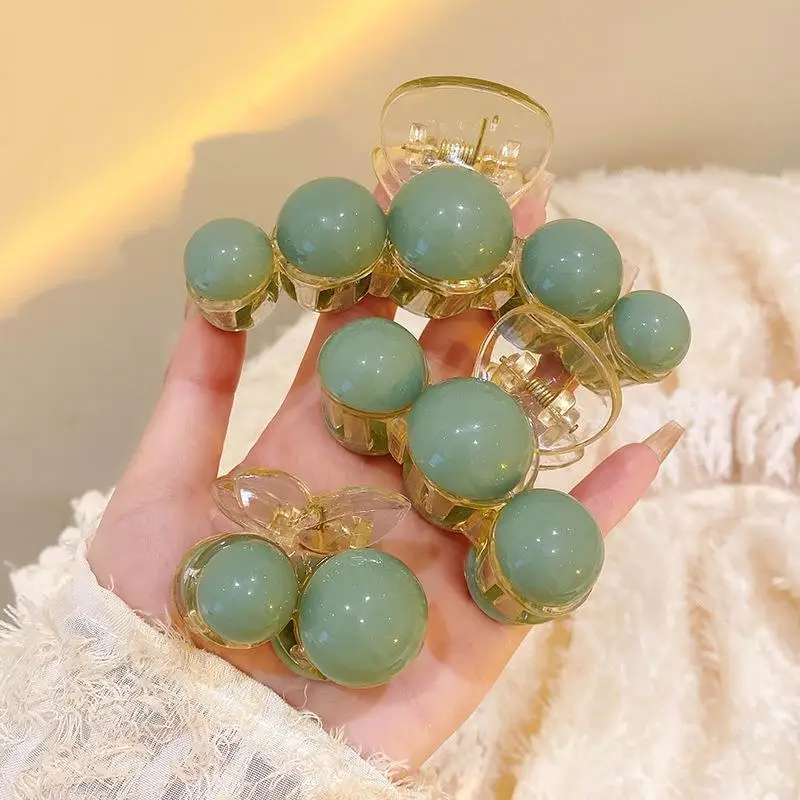 Fermaglio per capelli retrò di alta gamma con grande perla per donne, fermaglio per chignon sulla parte posteriore della testa