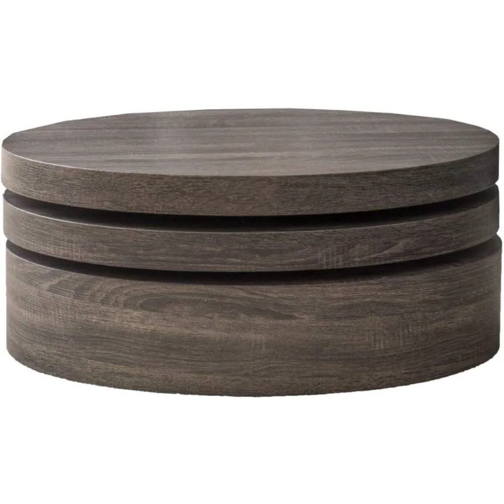 

Home CKH Small Oval Mod Rotatable Coffee Table, Black