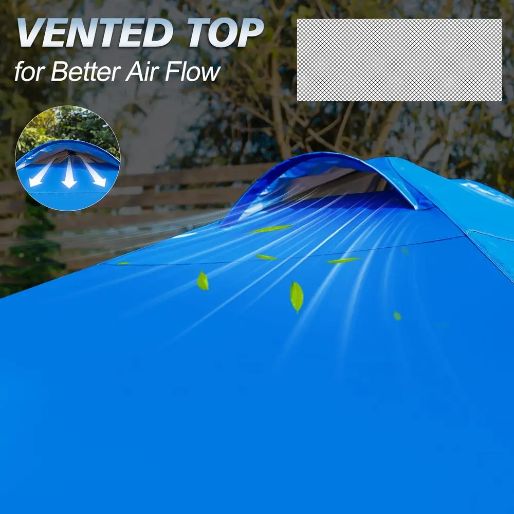 

10x10 Pop Up Canopy Tent, 1Button Push Setup Canopy Tent, Adjustable Height Instant Portable Shelter, Portable Roller Bag, Easy