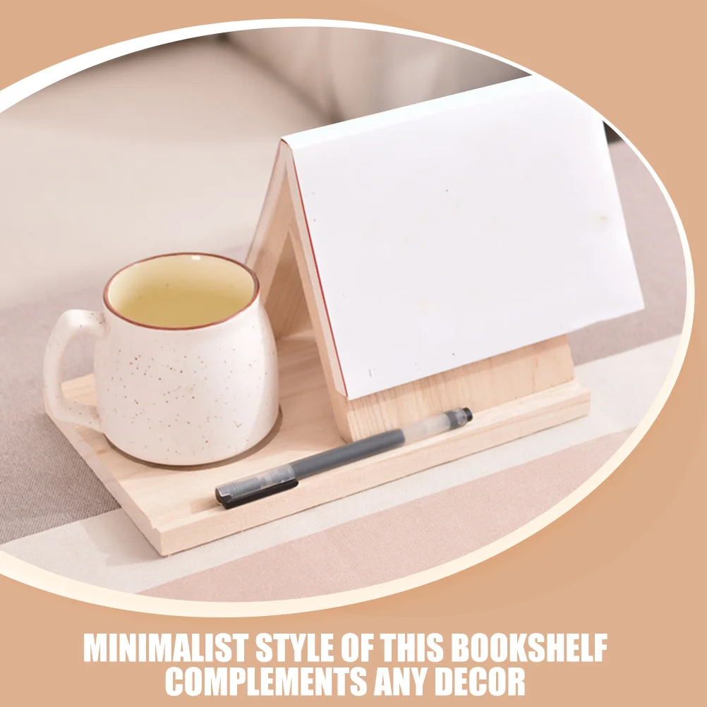 

Wooden Bookshelf Modern Triangle Style Floor Standing Book Holder for Living Room Bedroom Study Wood Art Book Rest Display