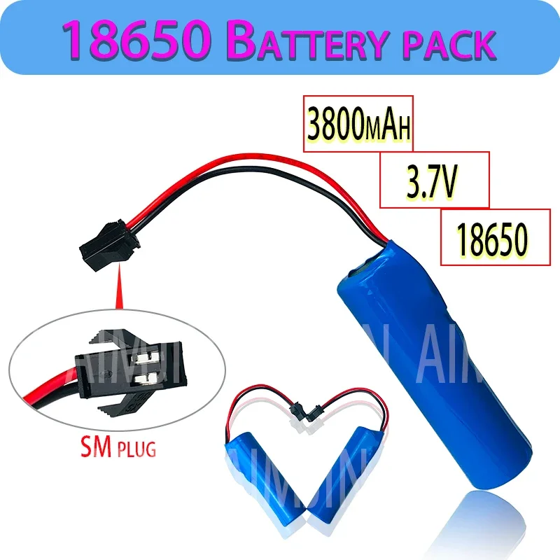 3.7V 3800mAh 18650 Li-ion Battery  For RC Car Q70 Q85 Helicopter Airplanes car Boat Gun Toy 18650 3.7v Battery SM Plug