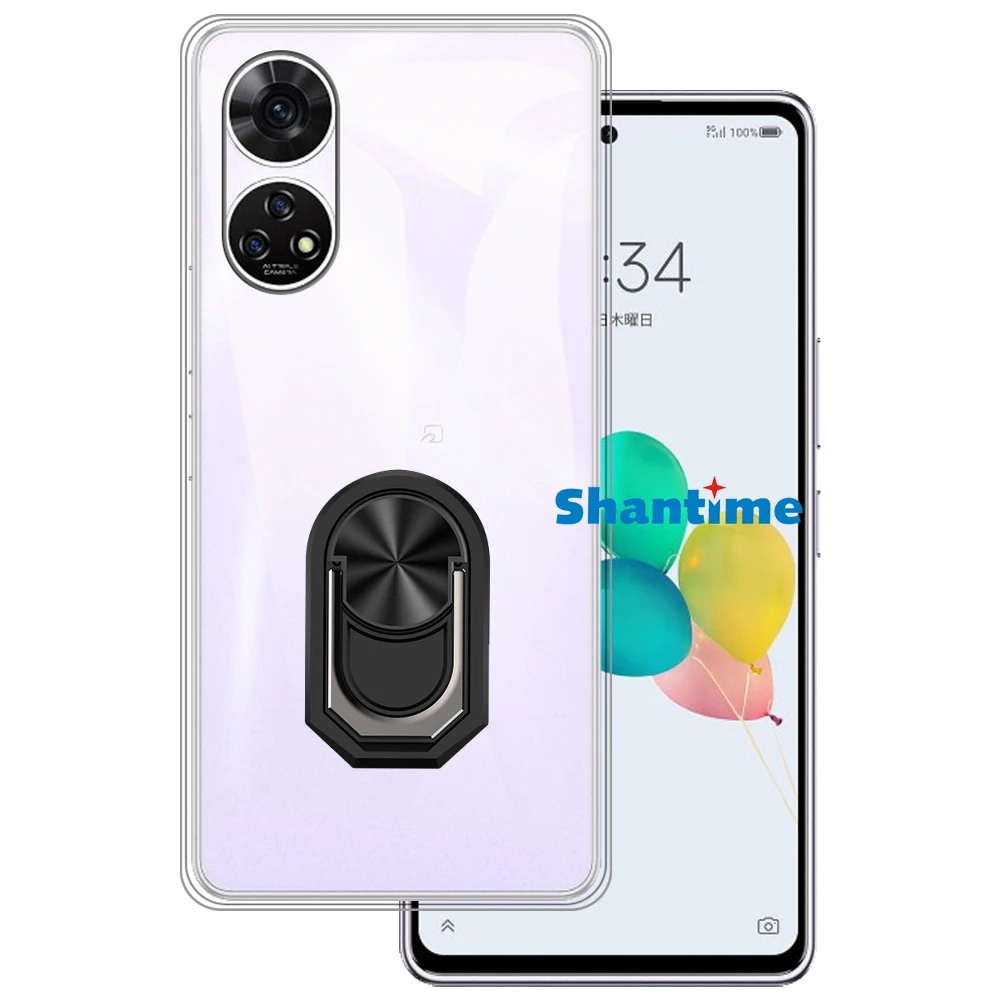 Luxury Shockproof Ring Holder For ZTE Anshin Family 5G Case Soft Silicone TPU Protective Holder Cover For ZTE あんしんファミリースマホ