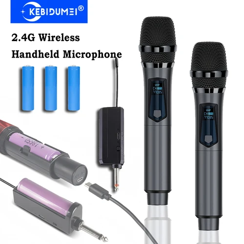 Micrófono de mano inalámbrico de 2,4G, micrófono recargable, Kits multimicrófono para Karaoke, fiesta en vivo, espectáculo, reunión