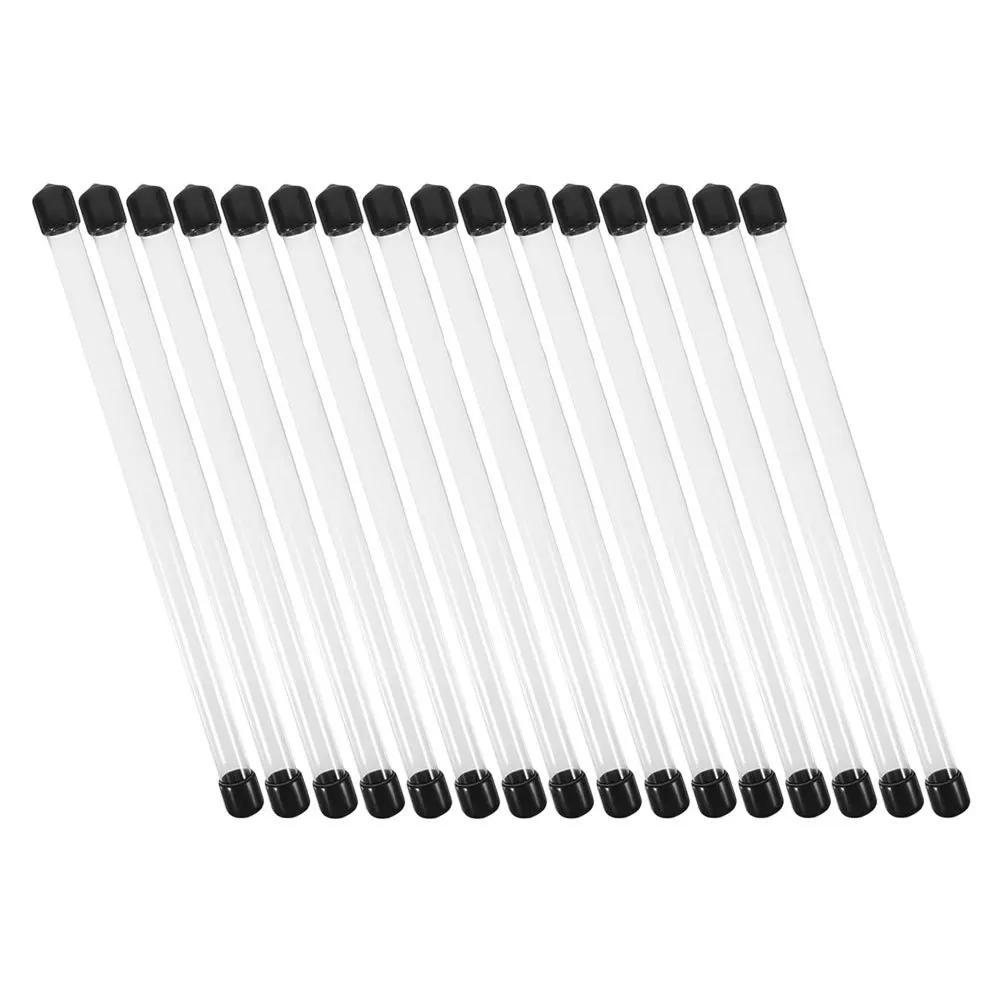 

16Pcs Transparent Hard Plastic Test Tubes Round Stable Design Chemical Resistant for Chemistry Biology Experiments